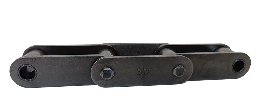 side view of 81X Steel Bushed Roller Chain 2.609 Pitch